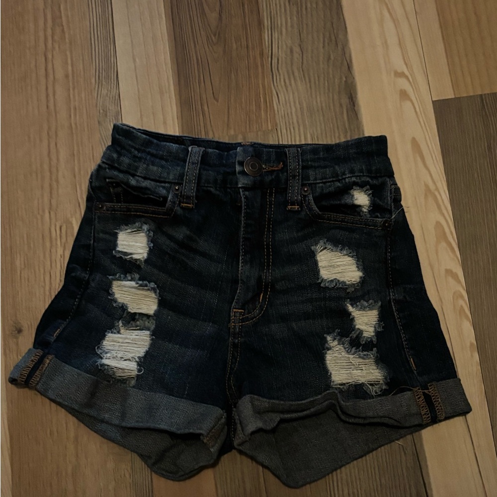 Aeropostale Blue Distressed Denim Shorts